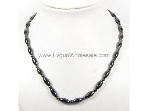 Mens Magnetic Hematite 6x12mm Oval Beads Strands Necklace